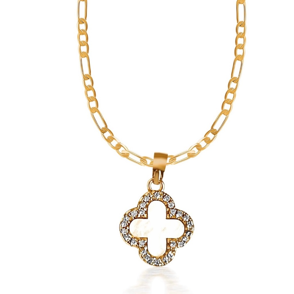 Double Side Clover Necklace - 14k Gold Filled